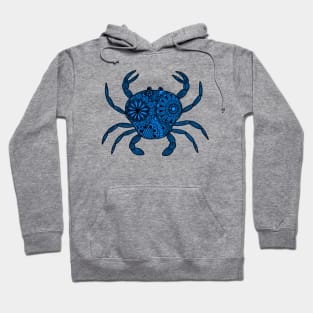 Mandala Crab (blue and black) Hoodie